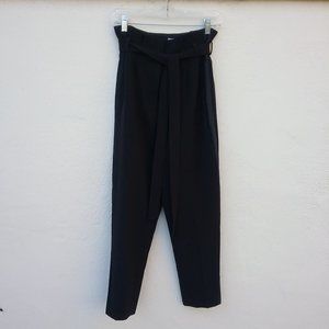 NWOT Black Paper Bag High Waisted Tuxedo Pants